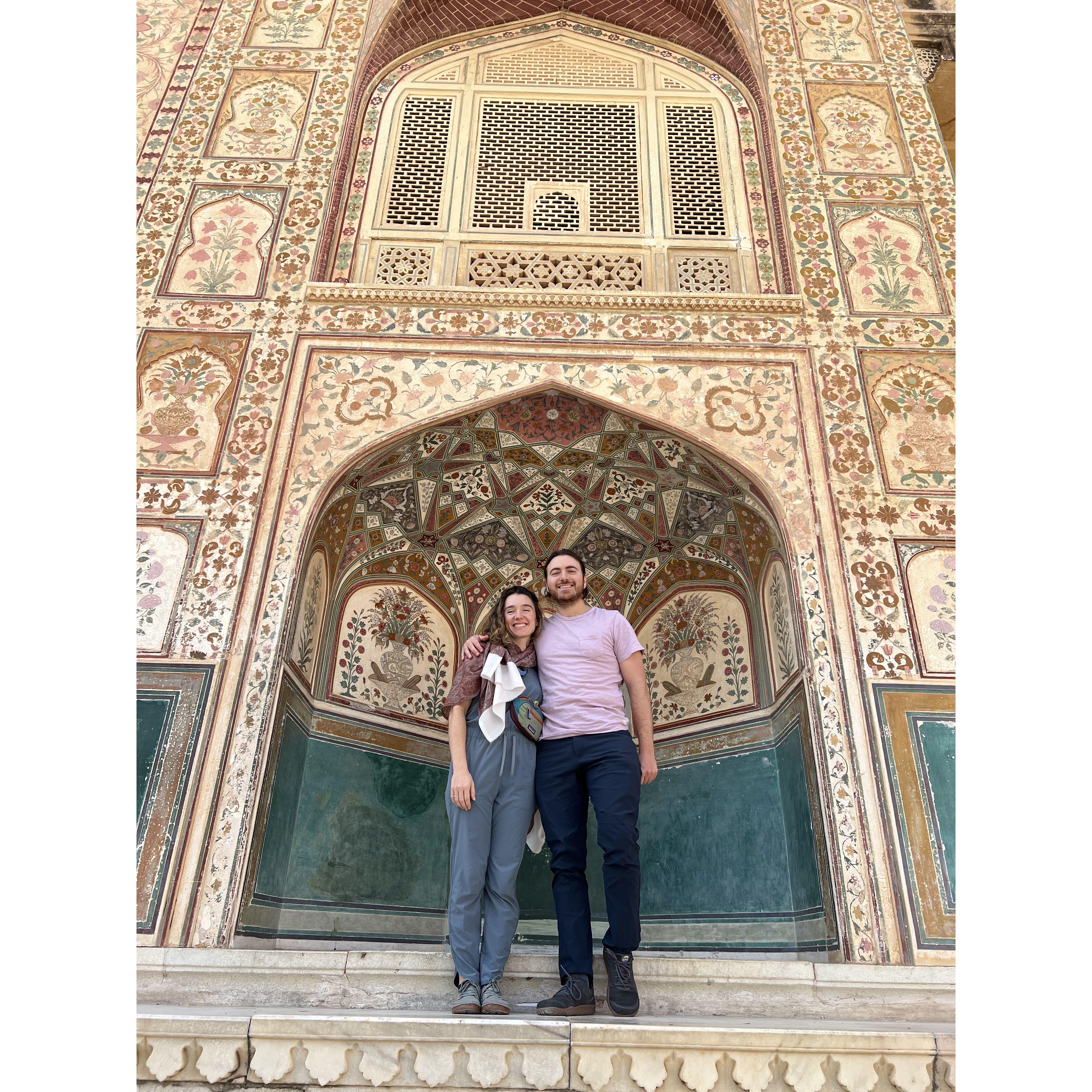 At the Amber Fort in Jaipur, India