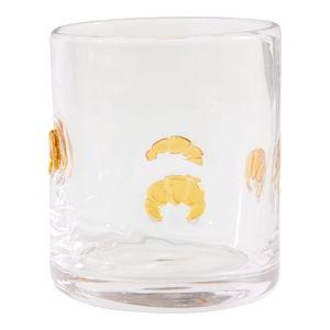 Croissant Charm Inlay Double Old Fashioned Glass