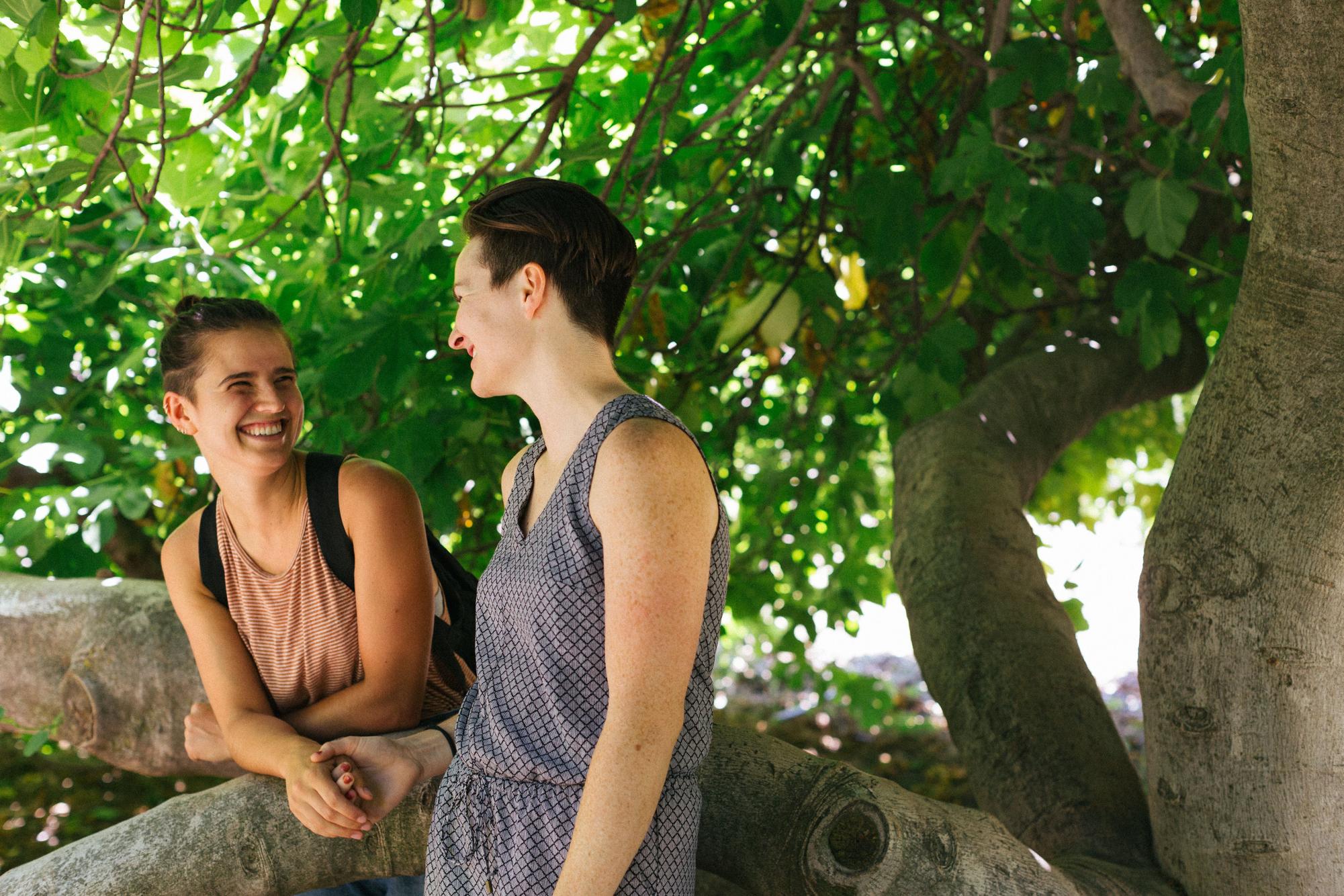 Under Claire's favorite fig tree at UC Davis