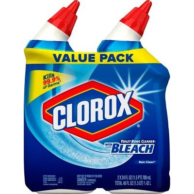 Clorox Toilet Bowl Cleaner with Bleach - Rain Clean - 24oz/2pk