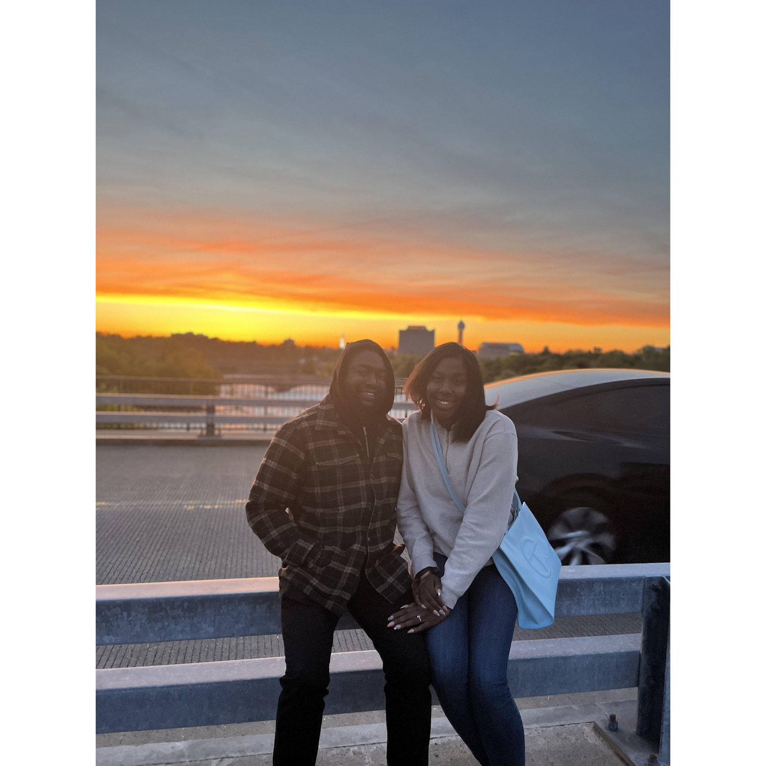 Beautiful sunset at Niagara Falls.