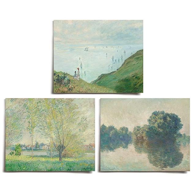 ClaudeMonet Tree Landscape Nature Vintage Prints Set 8x10 (3) | Modern Wall Art Victorian Illustration UNFRAMED Decorations | Antique Decor Boho Abstract Aesthetic | Living Room Bedroom Bathroom Office Kitchen Large Poster | Boy Girls Teen Kids Baby | AC-ClaudeMonet-4B