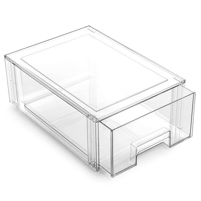 BINO | Stackable Plastic Storage Drawers, Large | THE CRATE COLLECTION | Multi-Use Storage Bins with Drawers | BPA-Free | Pantry Organization | Home Organization | Fridge Organizer | Freezer Organizer