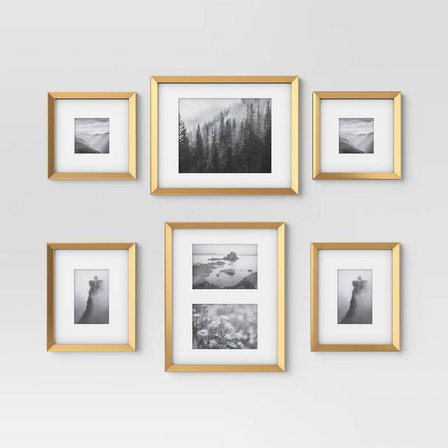 (Set of 6) Wedge Wall Frame Set Brass - Threshold™