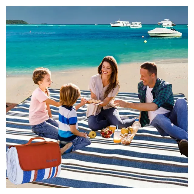 SCUDDLES Picnic Blanket Extra Large, 3-Layer Waterproof, Carry Strap - SCPRBL80