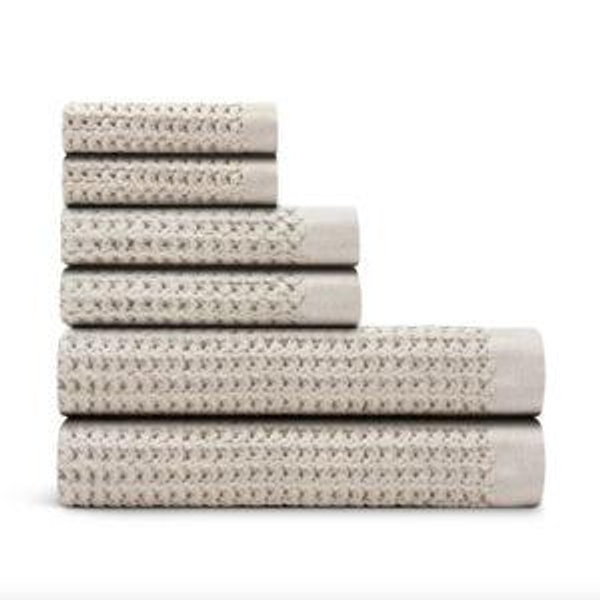 Supima® Waffle 6pc Bath Towel Bundle (Oatmeal)