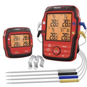 Wireless Grill Thermometer with Long Wireless Range and 4 Stainless Steel Probes Meat Thermometer