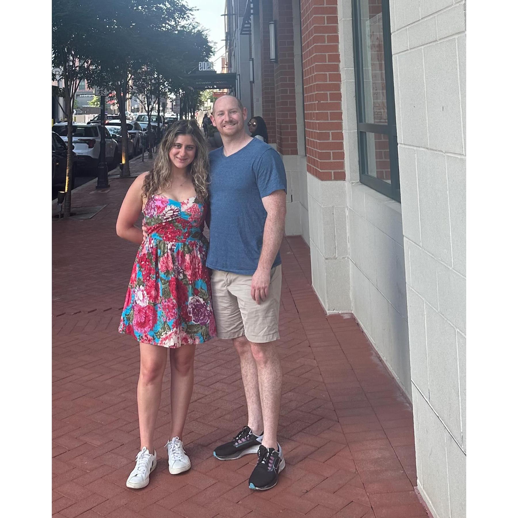 We were about to walk into a jazz club for Harrison's birthday only to almost be unable to sit together until Ashley "took care of business."
