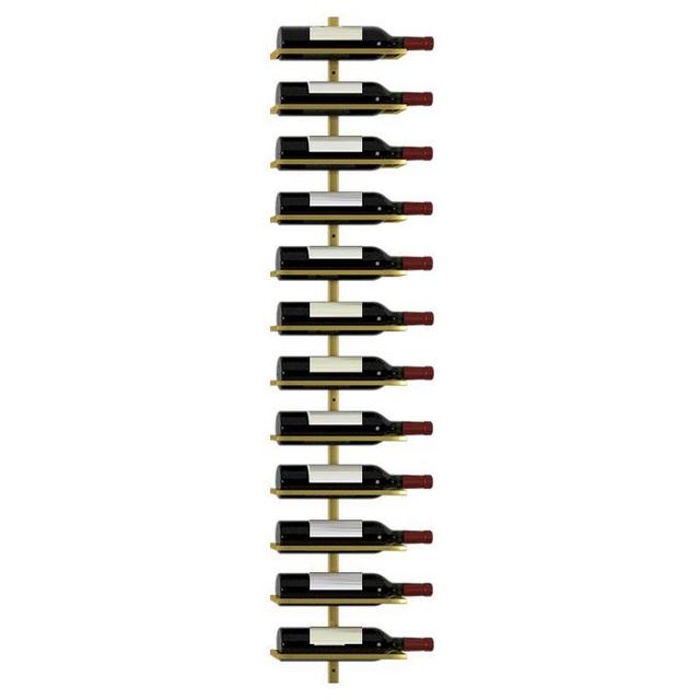 Wall Mounted Wine Bottle Holder Contemporary Metal Wine Rack Bottle - 1 Piece 11"L x 4"W x 59"H Gold