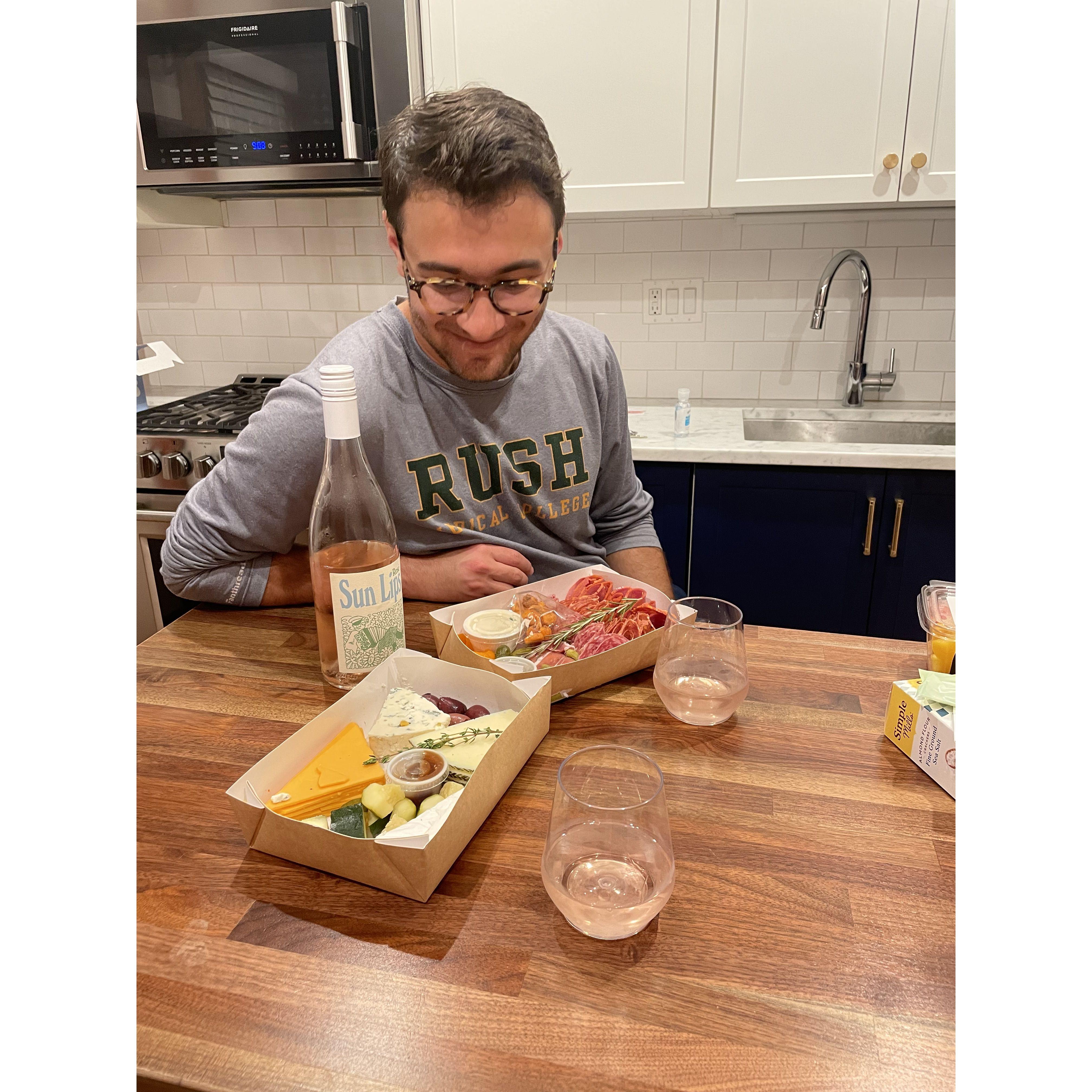 Our first meal in our first apartment together.