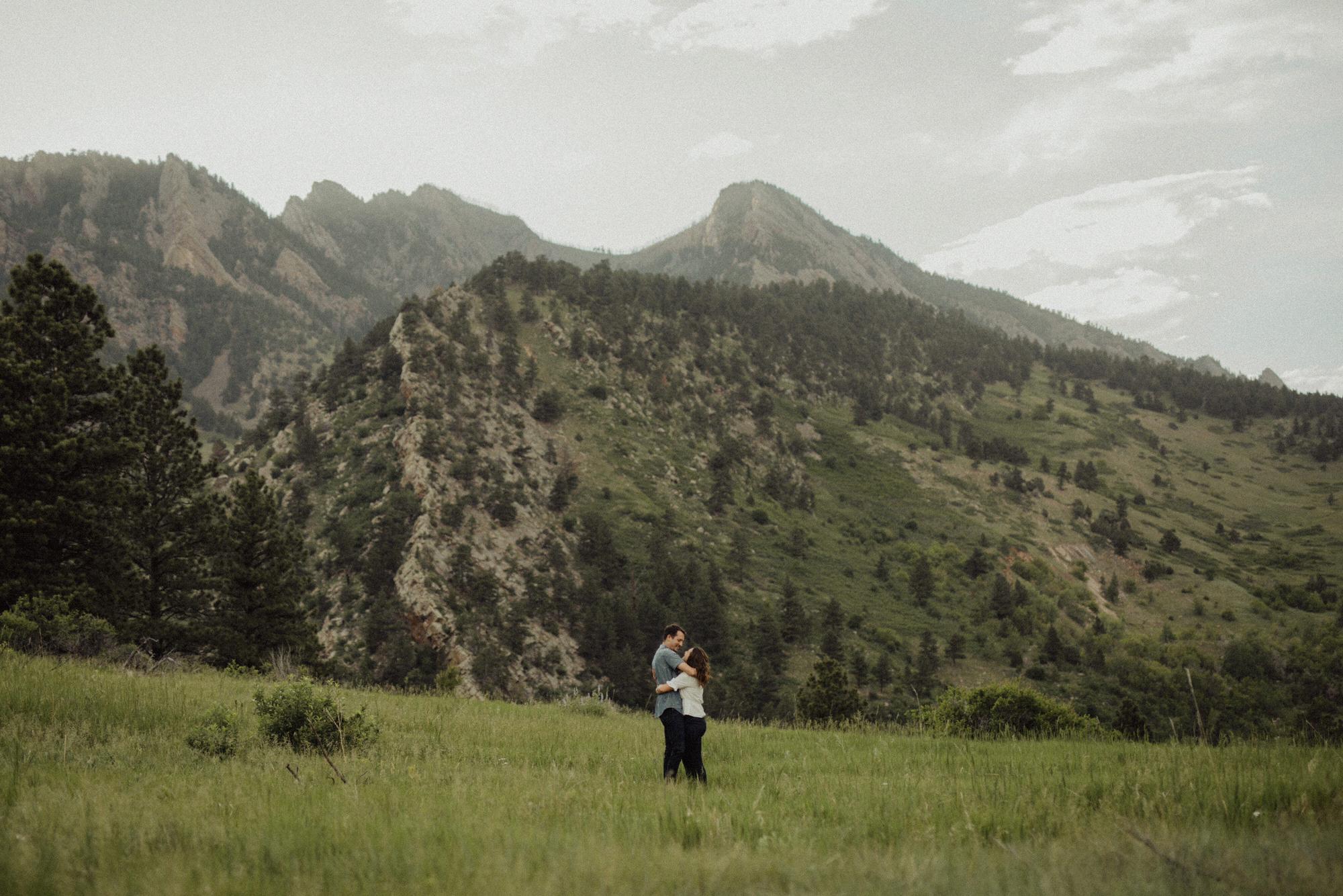 In Boulder, CO taking our engagement photos