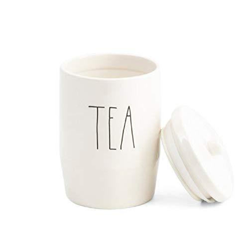 Rae Dunn by Magenta Tea Ceramic Canister Large Letters LL- Small Angled Bottom Canister