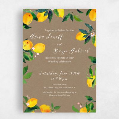 Natural, Brown Wedding Invitation - Folly Frame