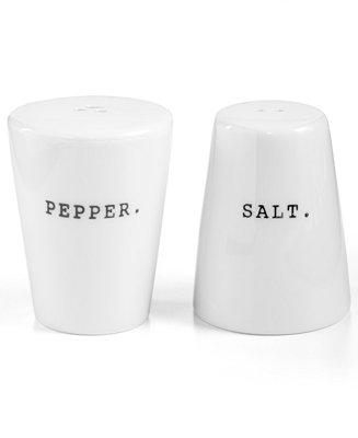 Whiteware Words Salt and Pepper Shakers, Created for Macy's