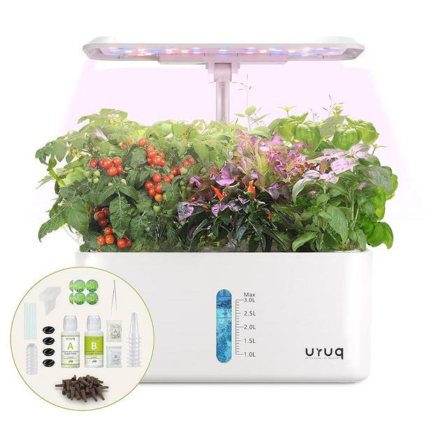 Hydroponics Growing System Indoor Garden: 8 Pods Herb Garden Kit Indoor with LED Grow Light Quiet Smart Water Pump Automatic Timer Healthy Fresh Herbs Vegetables - Hydroponic Planter for Home Kitchen