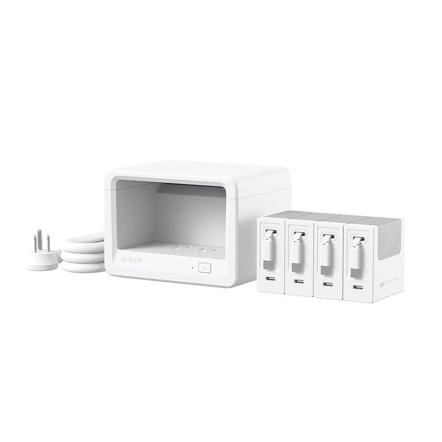 Gitryin 12-in-1 Desktop Charging Station with 4 Retractable Wall Chargers, 40W USB-C Power Strip with 4 AC, 4 USB C, 4 Type-C 31.5in Cables, Extension Cord with 1020J Surge Protection for Home Office