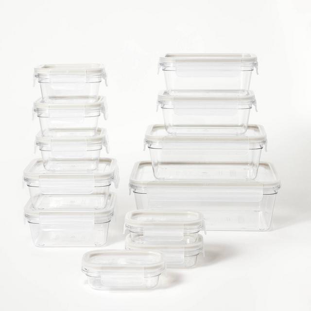 24pc Plastic Food Storage Container Set with Lids Clear - Figmint™
