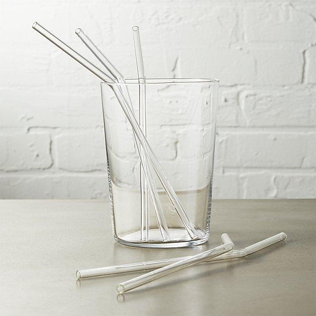set of 8 glass straws