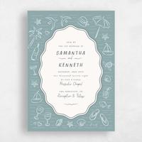 Blue Wedding Invitation - Mare Portrait