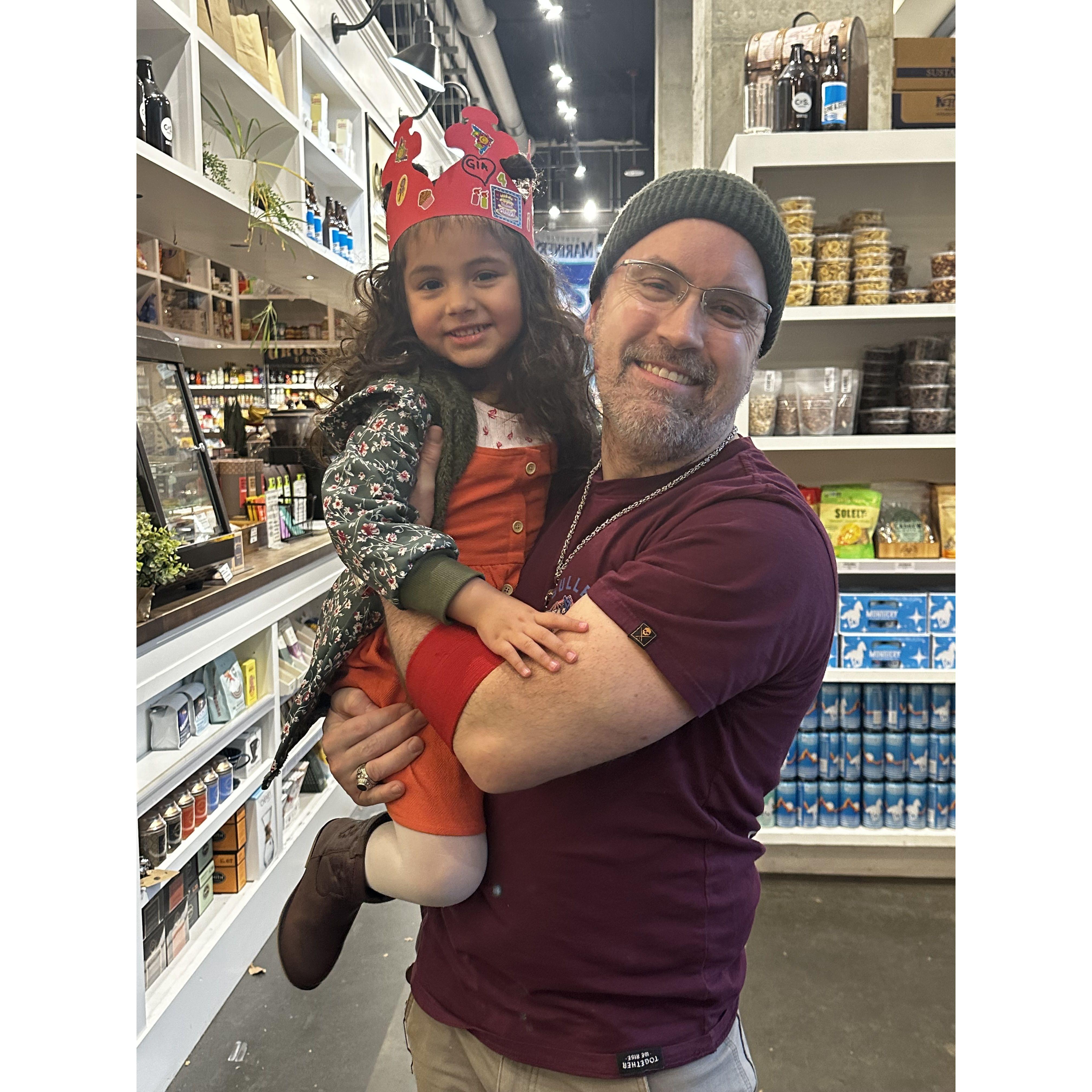 Gia loves seeing her Grandpa at work.