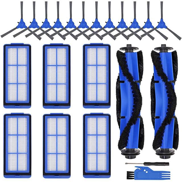 RONGJU Replacement Parts for Eufy 11S Max, Accessories Kit for 15C Max, 30C Max, G30, G30 Edge, G10 Hybrid Robotic Vacuum Cleaner, Includes 12 Side Brushes, 6 Filters, 2 Roller Brush