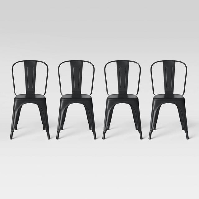 Set of 4 Carlisle High Back Dining Chair Black - Threshold™