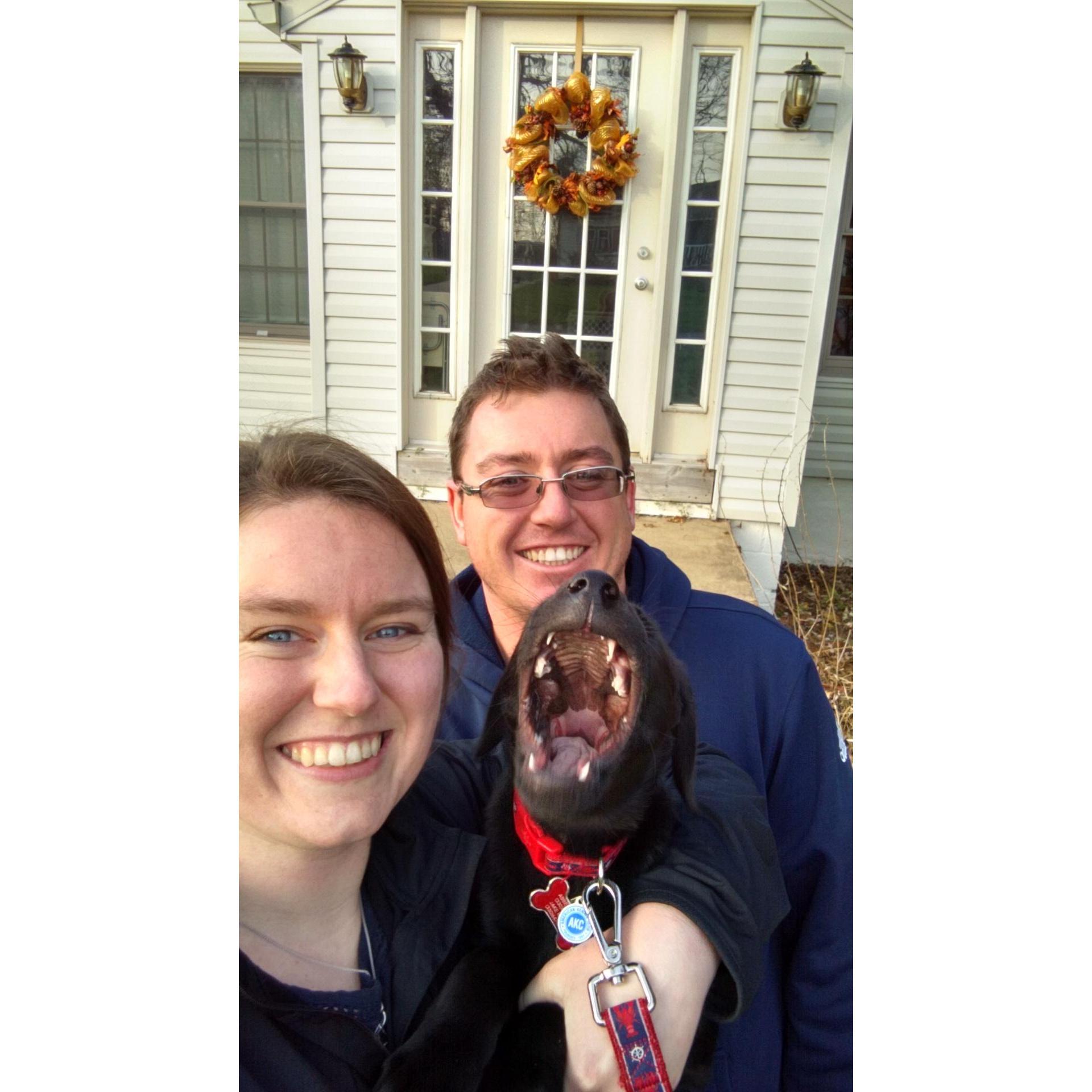 Eley was very excited the day we bought our house!