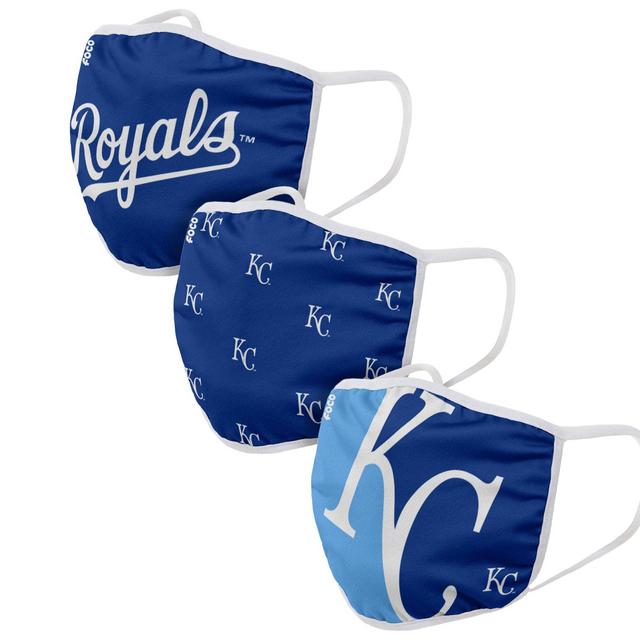 Adult Kansas City Royals FOCO Cloth Face Covering 3-Pack