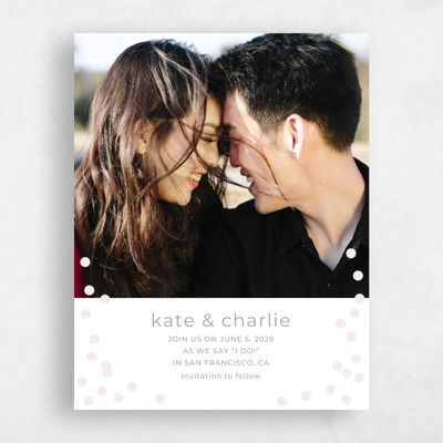 White Simple Wedding Save the Date - Interstellar Portrait