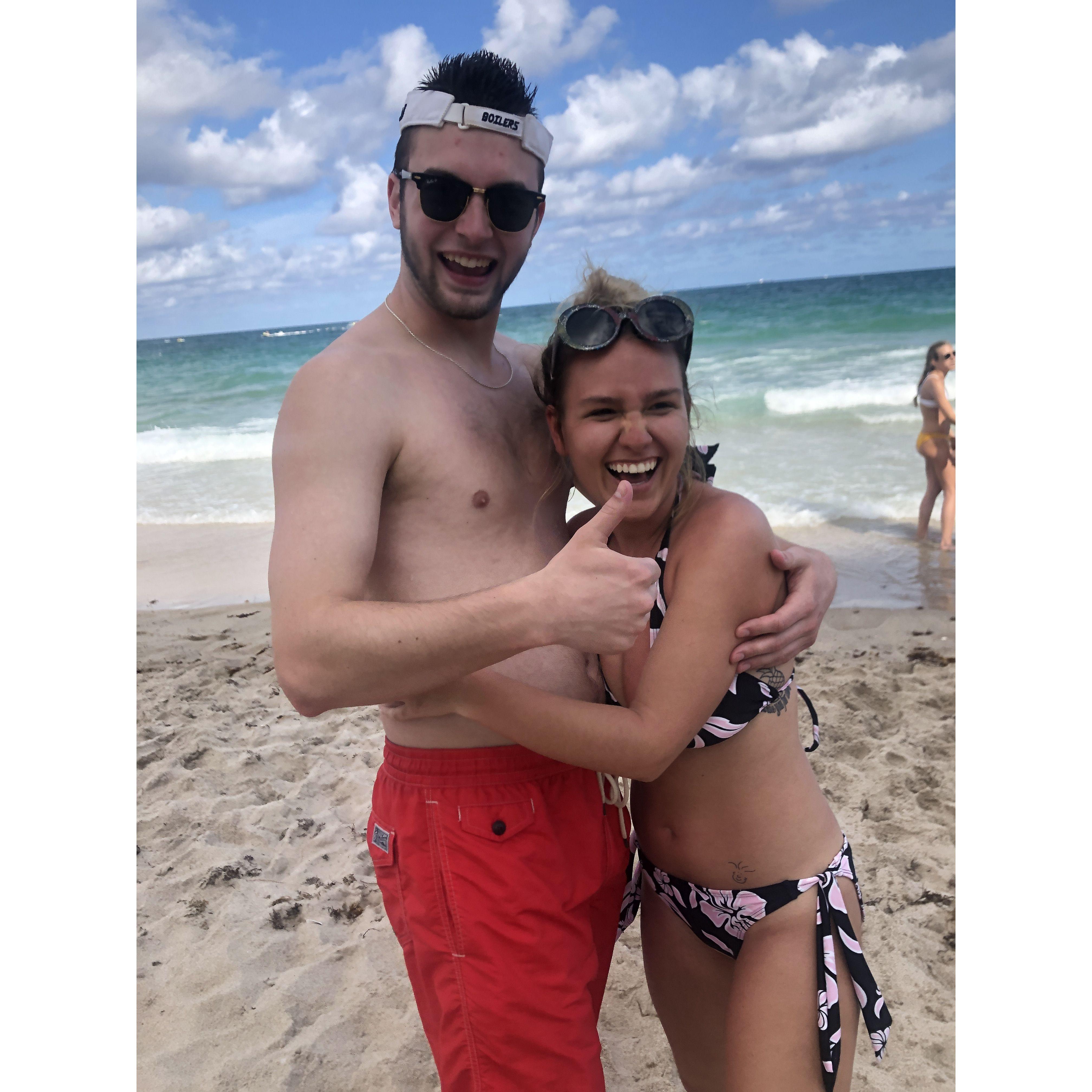 Another photo from their first spring break together. This was when Jess and Thomas's friends found a private beach that was the only one left open due to the pandemic. We snuck onto it.