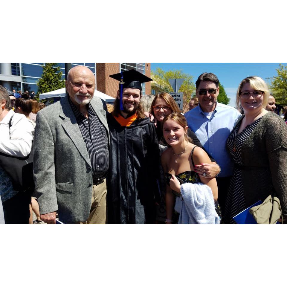 Declan with the family at his college graduation
