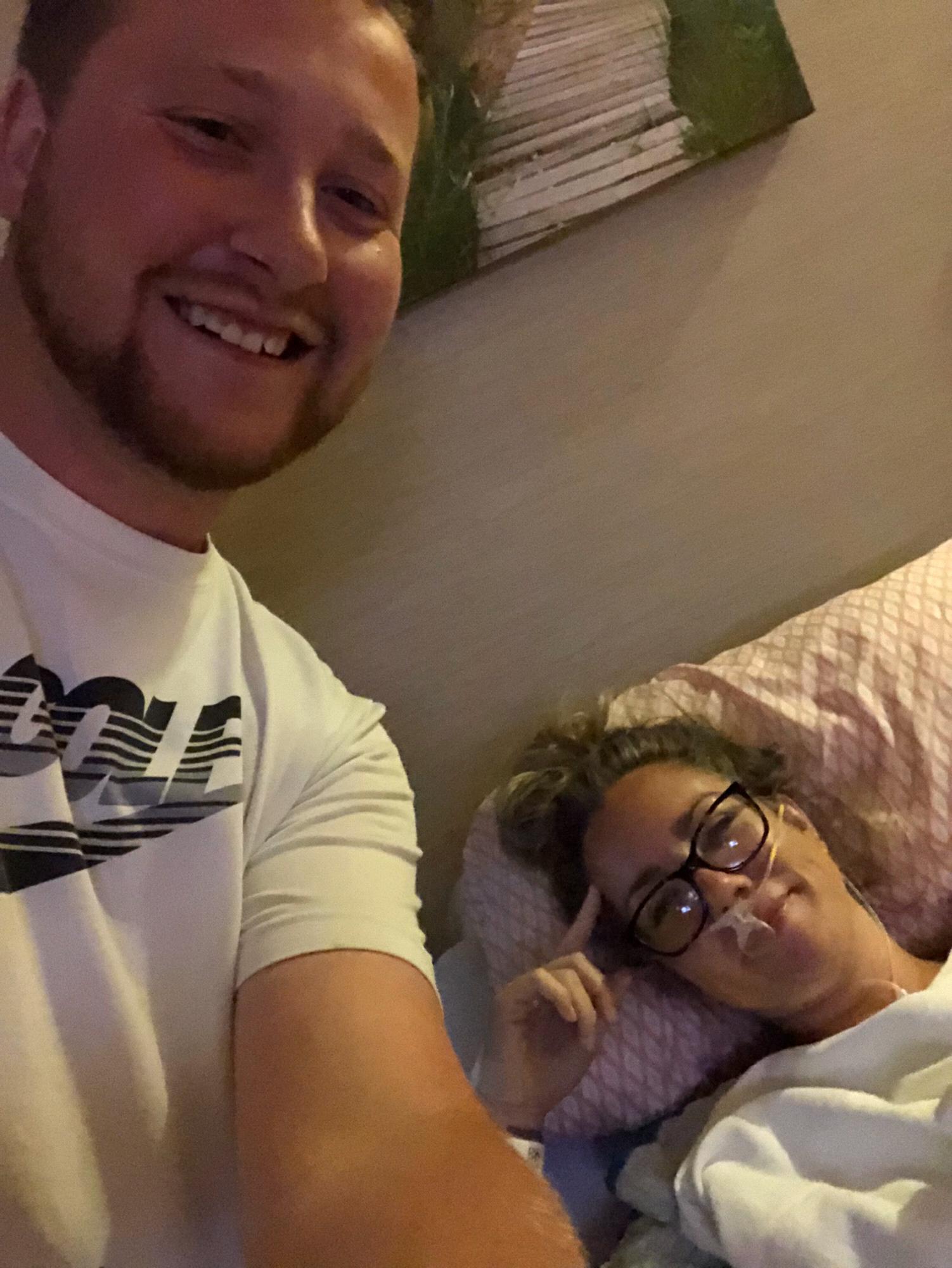 Chris stayed by Laurel's side while she was in the hospital after a terrible accident, September 2, 2018.