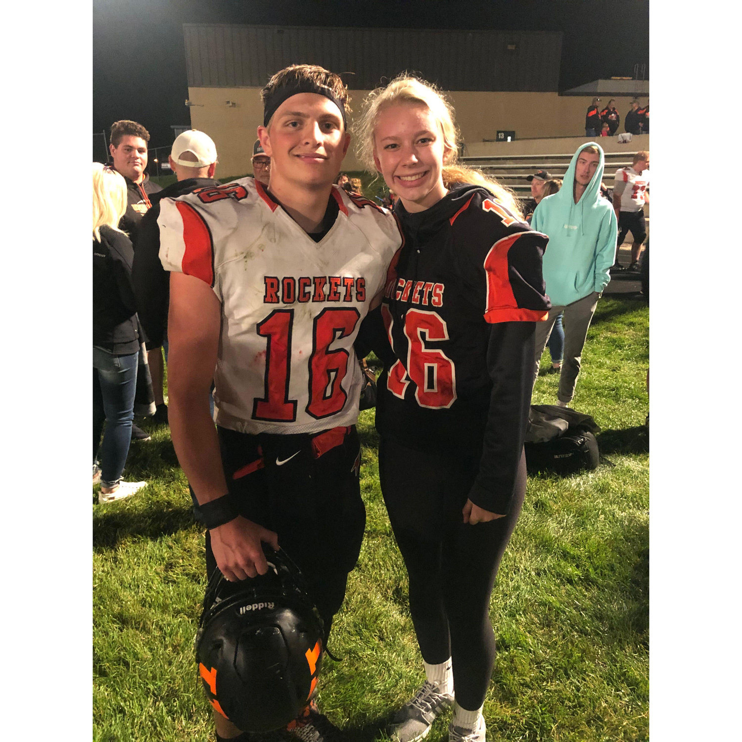 First senior football game (and wearing Nik's jersey) 2019