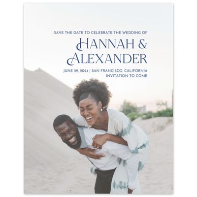 Dusty Cobalt, Blue Wedding Digital Save the Date - Ginami Photo
