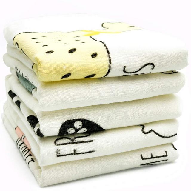 Baby Muslin Washcloths(5 Pack), Natural Bamboo Cotton Baby Face Wipes Wash Shower Towels-Soft Reusable Bath Cloths for Newborn Boys Girls and Sensitive Skins|Perfect Baby Registry Gift, 11&quot;x11&quot;