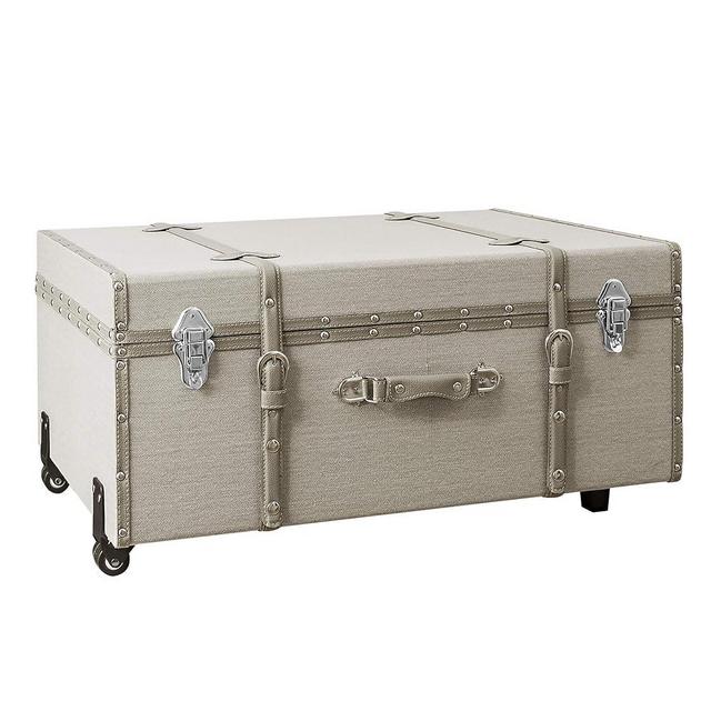 DormCo The Texture Brand Trunk - Taupe Gray Stripe - Large