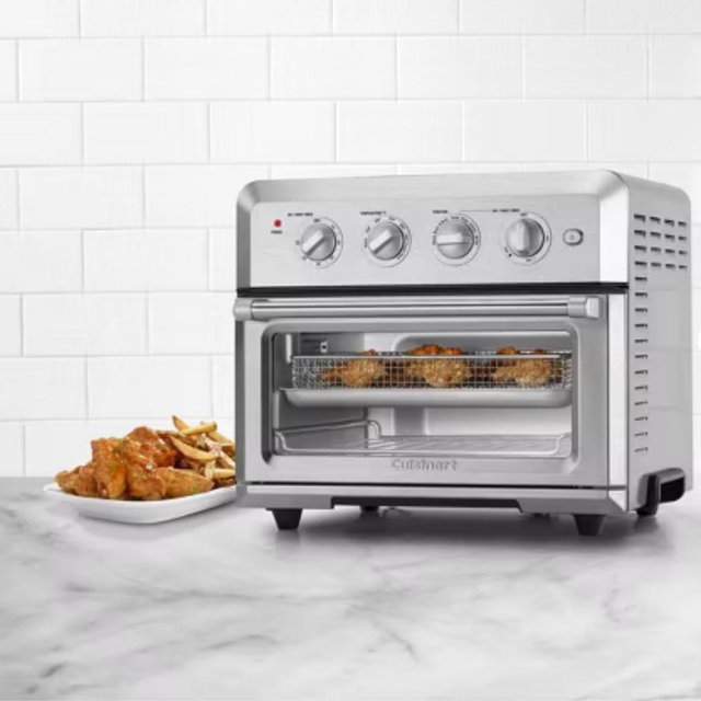 Cuisinart Air Fryer Toaster Oven Stainless Steel CTOA-122: 1800W, Convection Bake, Broiler, Cool Touch, 3-Year Warranty