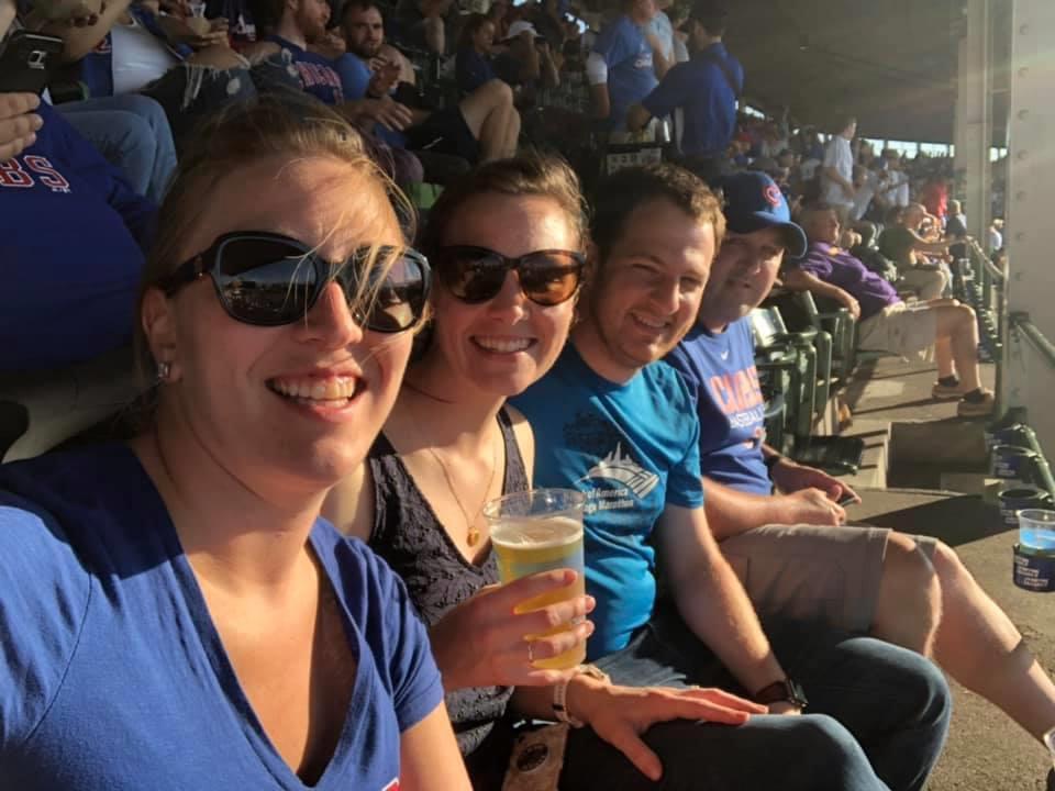 Enjoying some baseball with Lisa & Matt Neyens (bridesmaid and groomsman) during pre-COVID times.