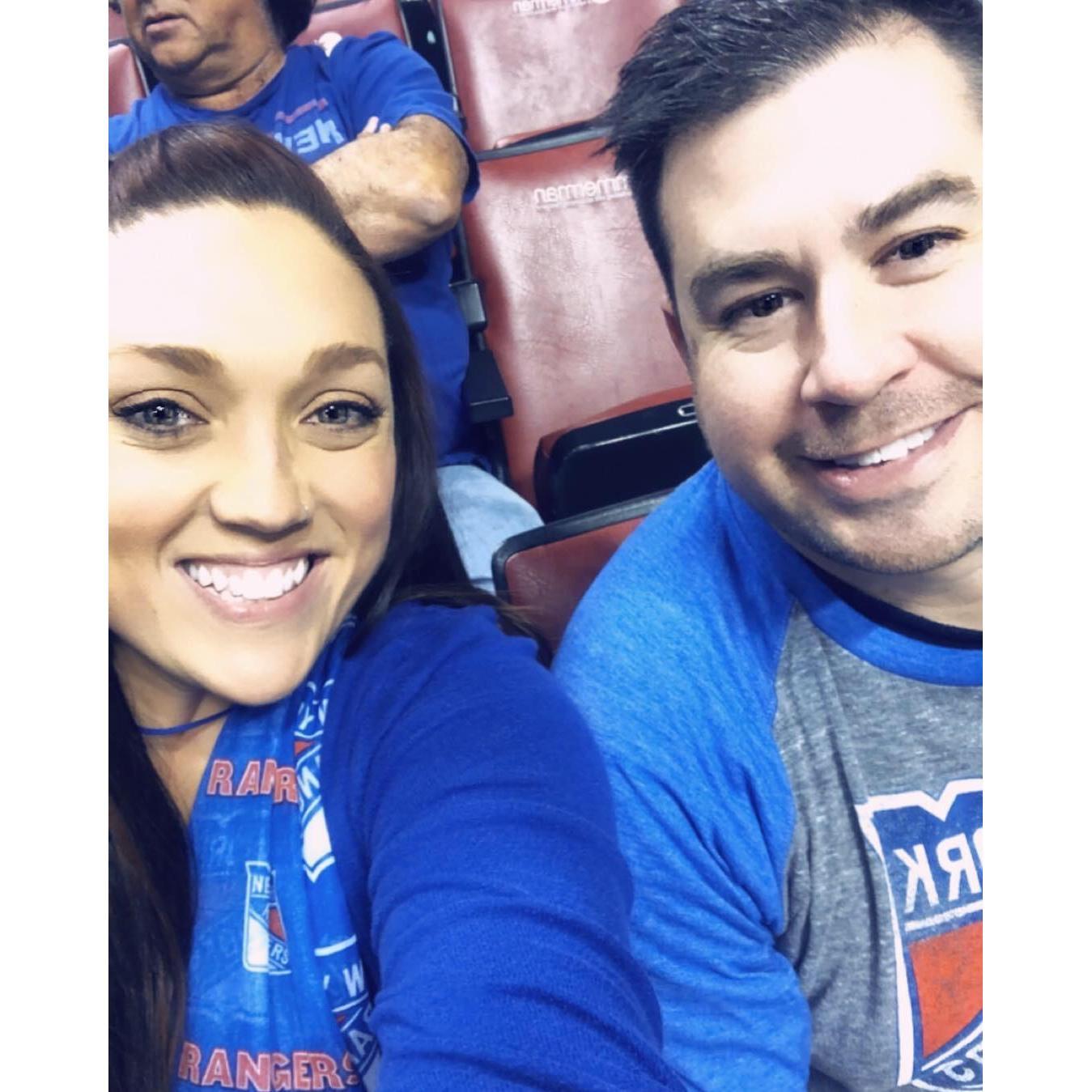 Xen's first (so far only) Rangers game! Rangers won in a shoot out!