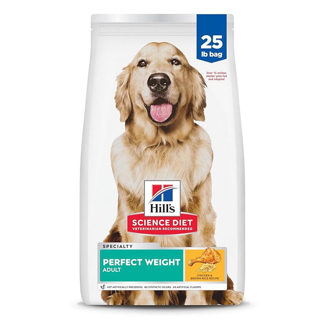 Hill's Science Diet Adult Perfect Weight Dry Dog Food, Chicken & Brown Rice, 25 lb. Bag