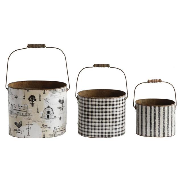 Tin Buckets (11")- 3R Studios Black/Red/White