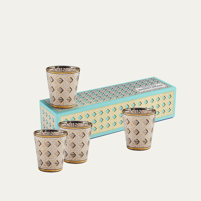 Basketweave Glassware, Set Of 4