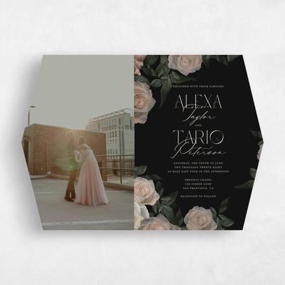Black Diamond Wedding Invitation - Poet Photo