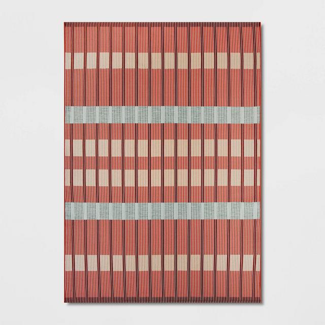 7'x10' Dashed Stripe Outdoor Rug Warm - Threshold™