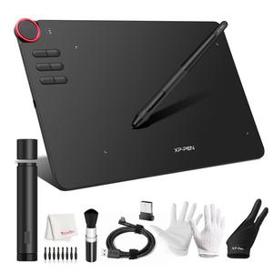 XP-PEN DECO-03 Drawing Tablet, Wireless 10x5.62 Area Graphic Tablet, 8192 Level Battery Free Pen Stylus, Dial Knob, 6 Express Keys for Digital Art Creation, Sketch, Paint, Design for Win10/8/7 Mac OS