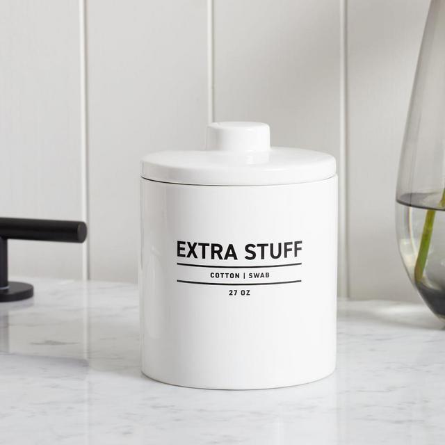 Utility Bath Collection, Canister with Lid, White
