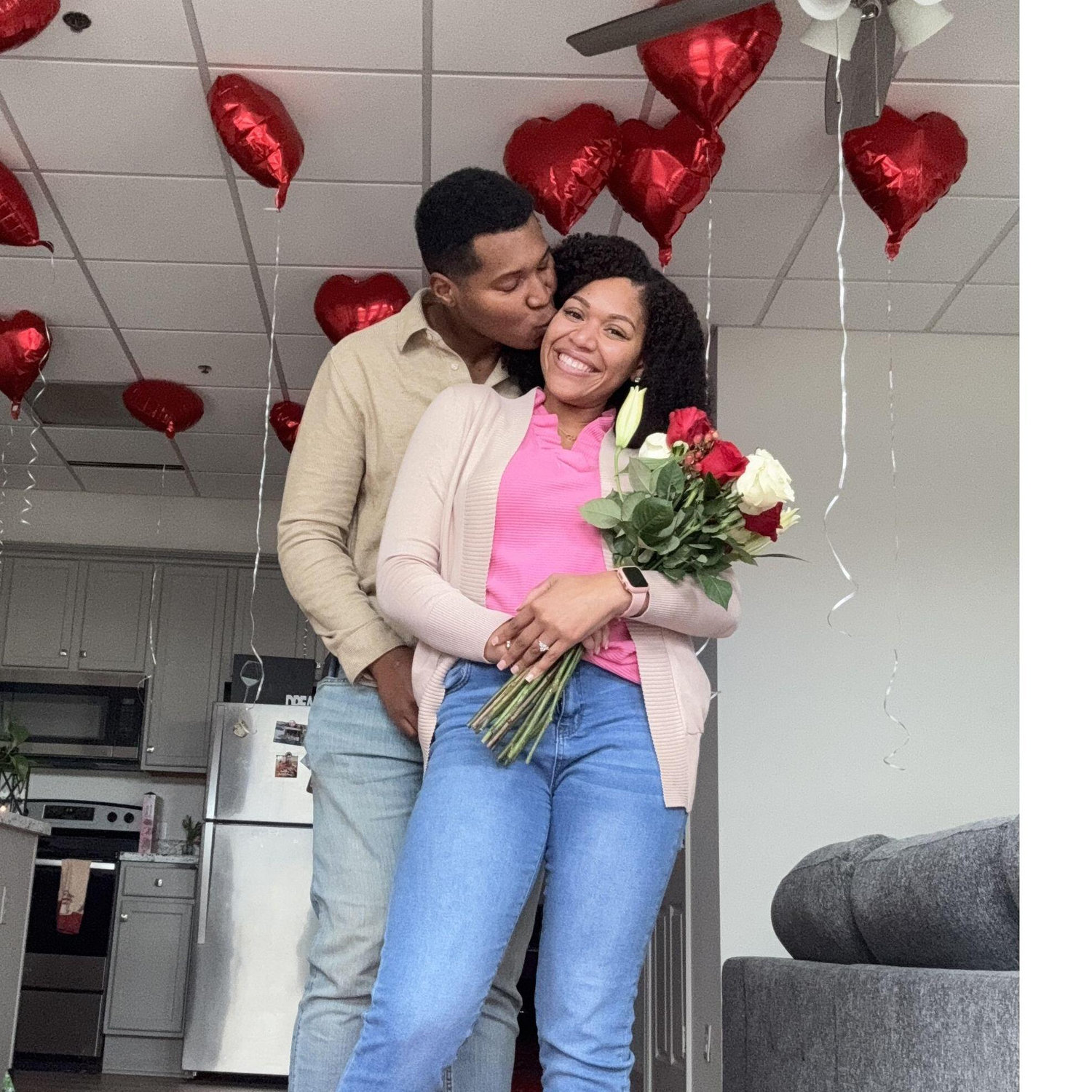 Justin popped the question on Valentine's Day, 2025.