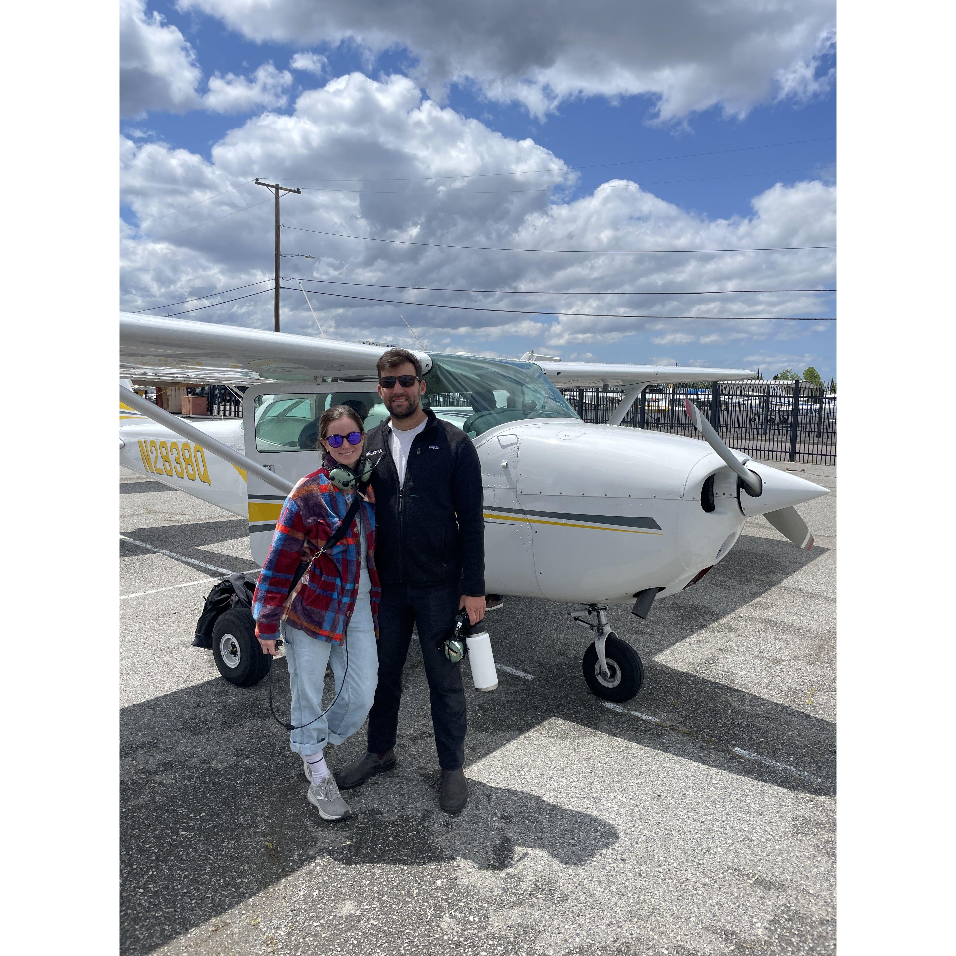 Flight lesson over San Jose