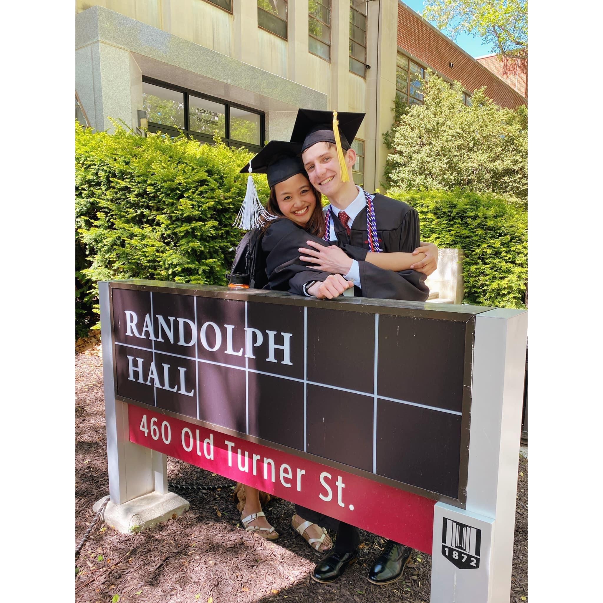 Visiting the building where we met: Randolph Hall. Graduation edition.