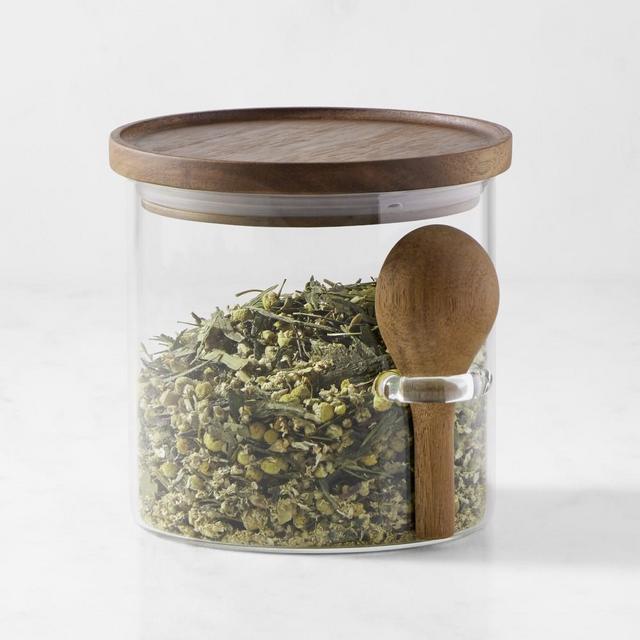 Hold Everything Coffee/Tea Canister, Small, Acacia, Walnut Finish